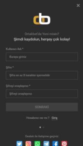 Ortakbet Üyelik